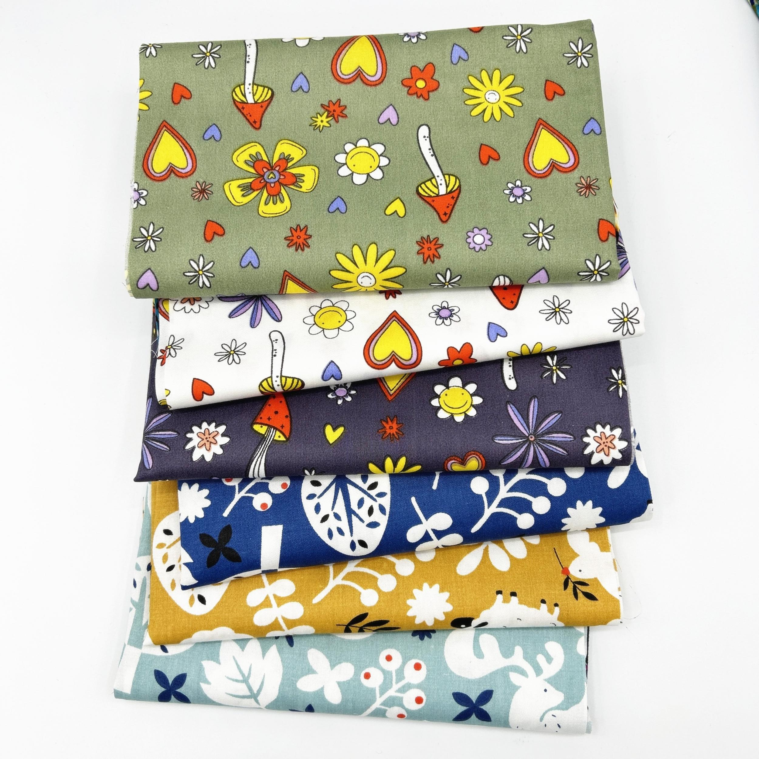 6pcs Cotton Plant Twill Bed Sheets Quilt Cover DIY Doll Patch