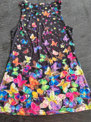 Girls Colorful Butterfly Print Princess Dress Sleeveless Summer Clothing