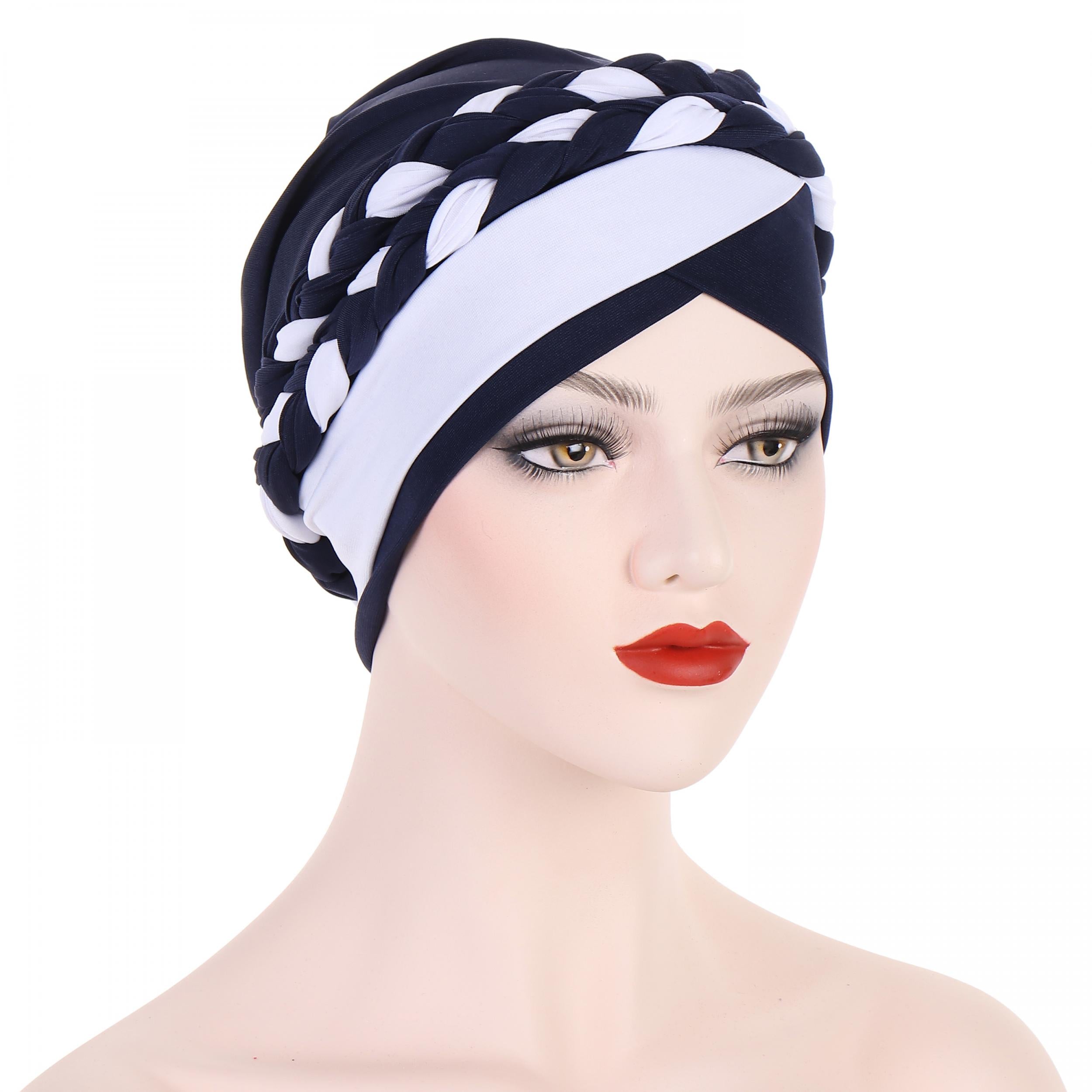 Double Braided Turban Cap Pre tied Headwrap Casual Beanie