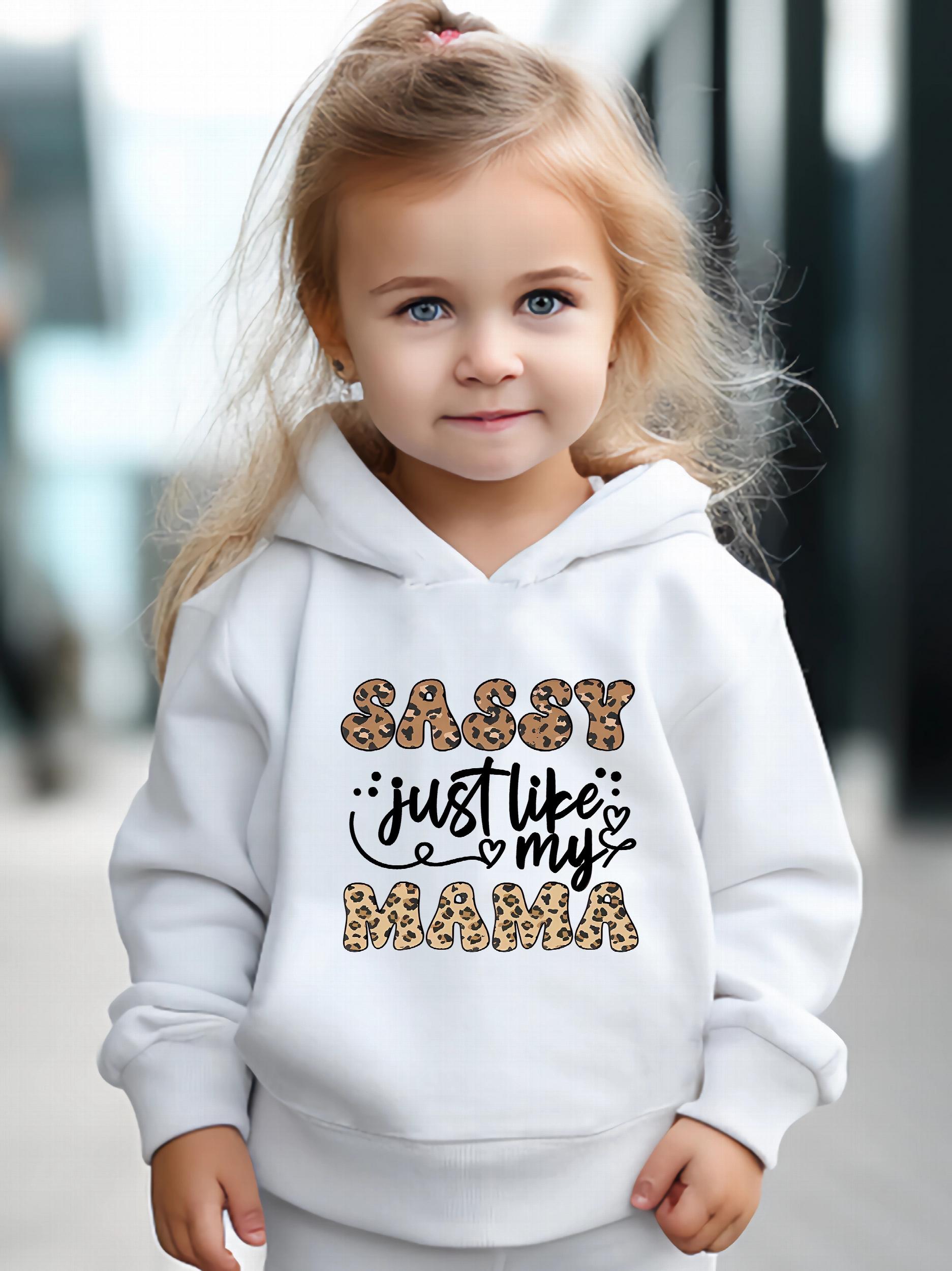 Mama Pattern Long Sleeve Hooded Sweatshirt & Sweatpants Set