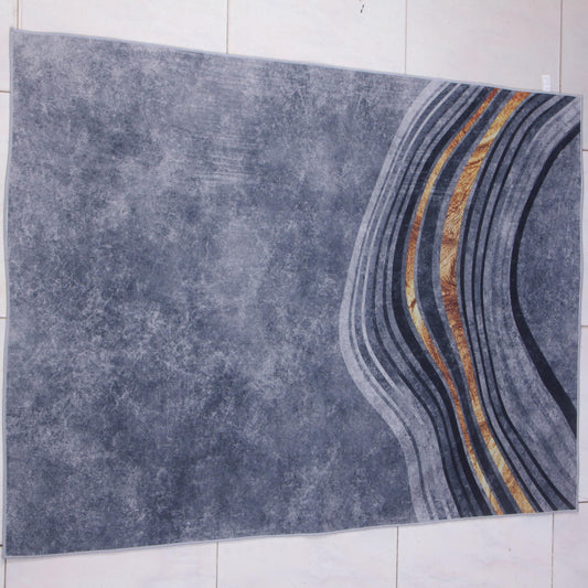 Light Grey Geometric Pattern Indoor Mat Crystal Velvet Area Rug