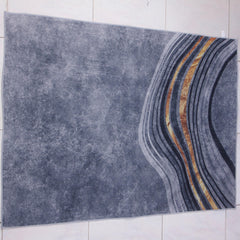 Light Grey Geometric Pattern Indoor Mat Crystal Velvet Area Rug