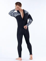 Men's Geometric Neoprene Wetsuit Warm Anti Jellyfish One Piece Back Zipper
