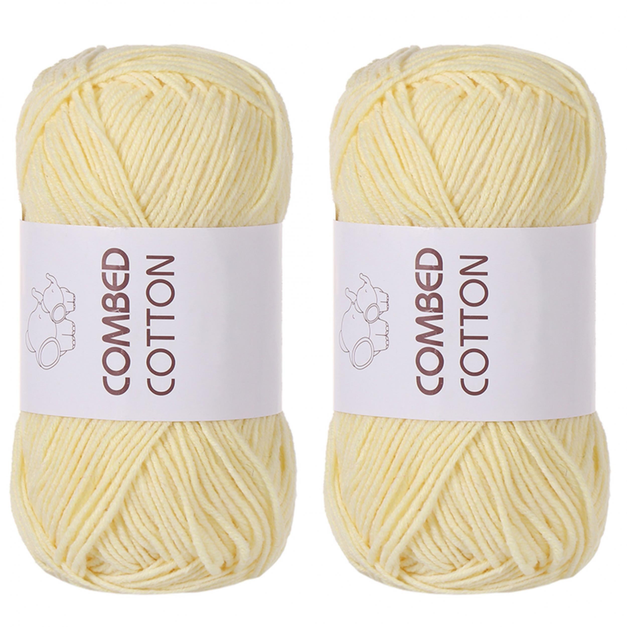 Soft Combed Cotton Wool Yarn for Crocheting & Knitting 40g