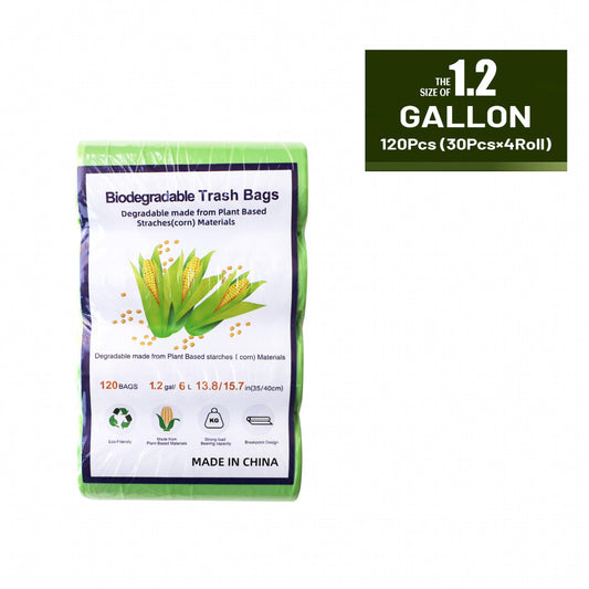 Eco Friendly Disposable Garbage Bags Grass Green Thickened - 120pcs