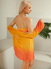 Sunflower Ombre Scoop Neck 3 Piece Swimsuit Women's Swimwear