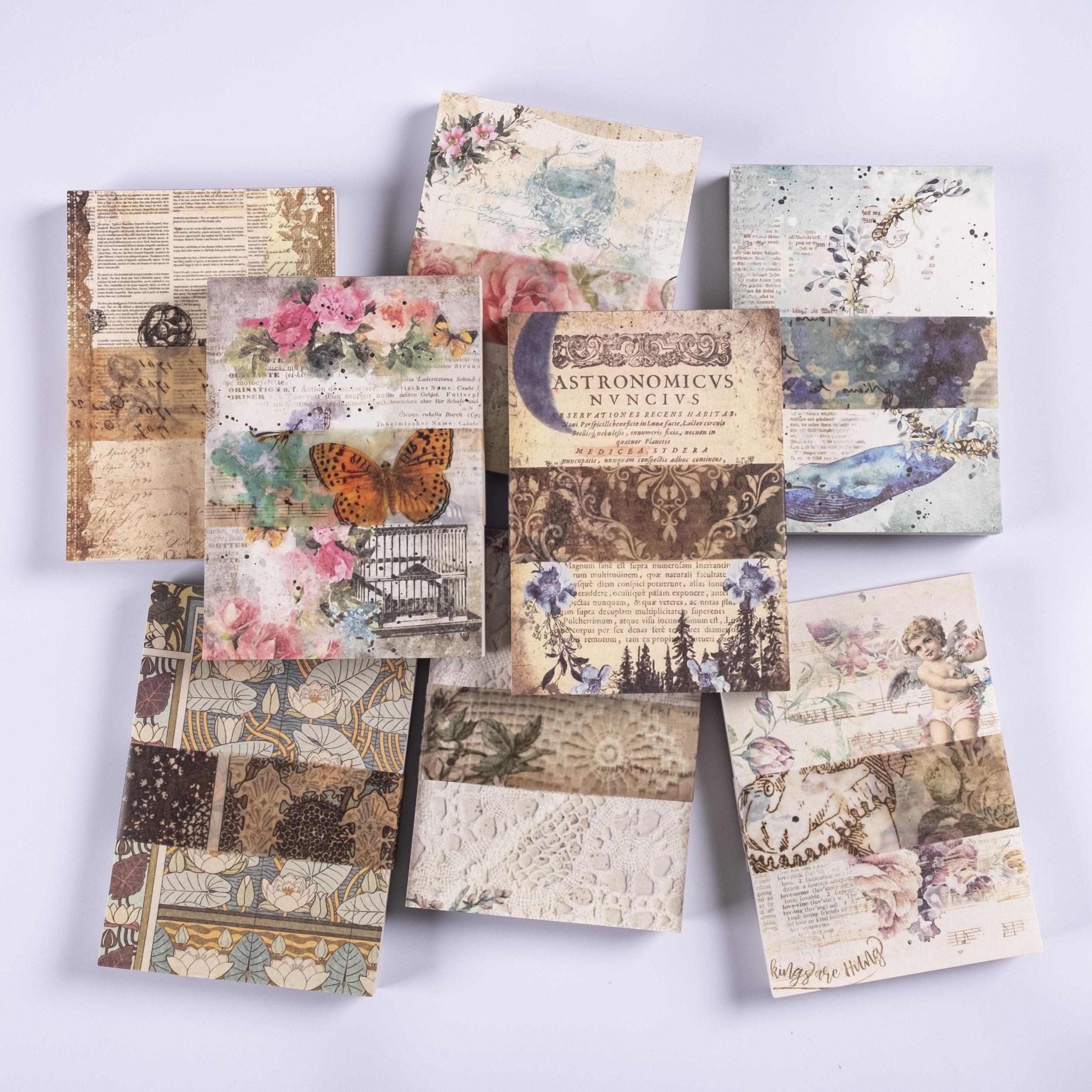 100 Sheets Retro Scrapbook Paper Set DIY Material 9.91 cm x 13.97 cm