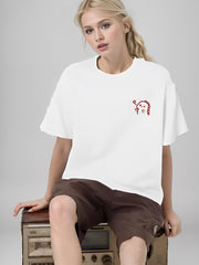 Dinosaur Pattern Print Casual Short Sleeve Top Round Neck Running Sports T shirt