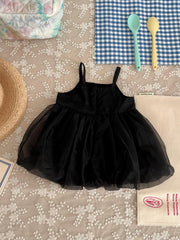 Baby Girls Bowknot Mesh Dress Cotton Cami Princess Dresses