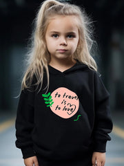 2pcs Leaf Print Outfits Girls Hoodies Jogger Pants Set For Girls Sports