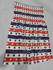 Star & Stripe Print Shirred Tube Top Bandeau Top for Summer