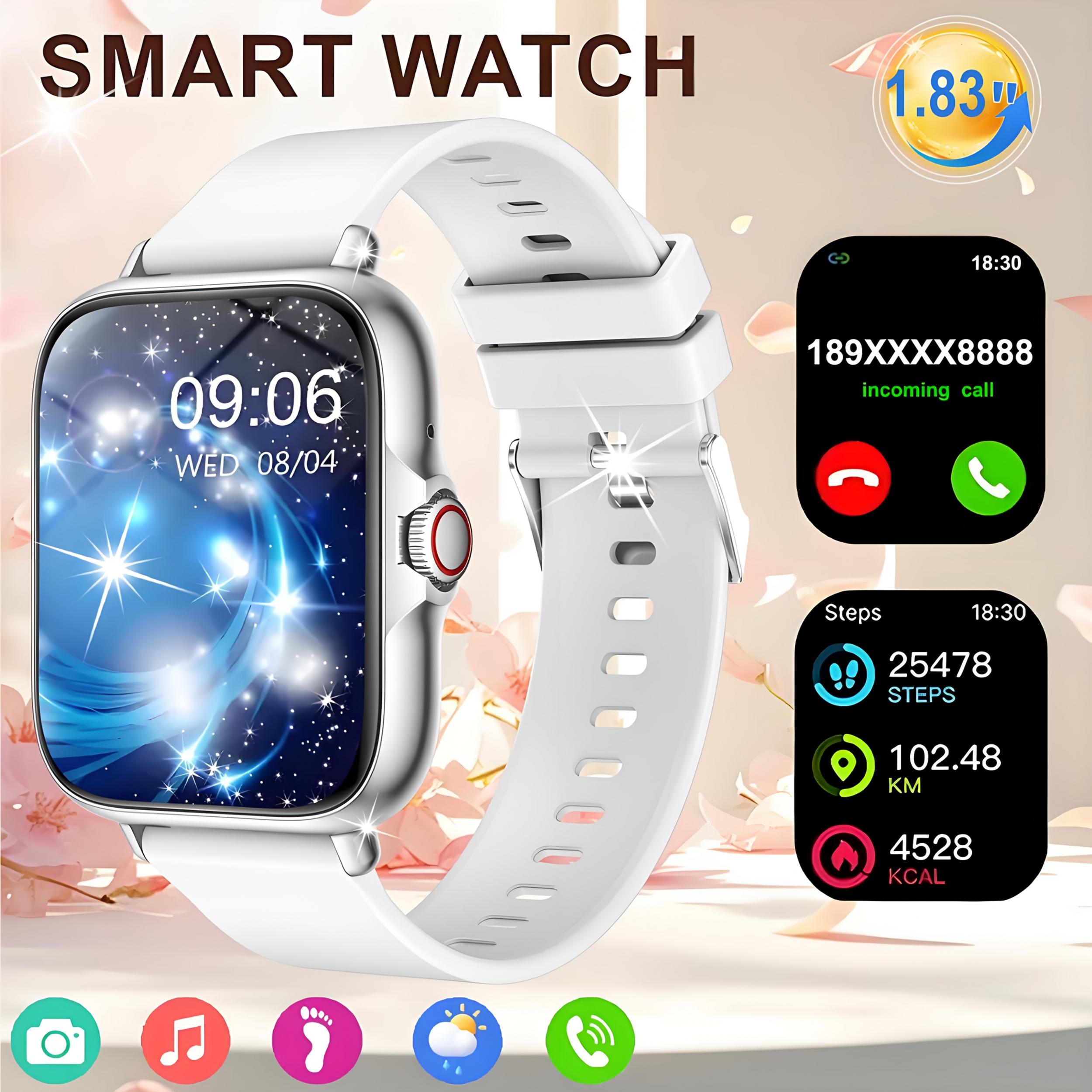 83 inch Touch Screen Sports Smart Watch Wireless Calls Messages Dial Wallpaper