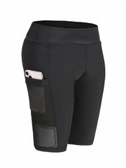 Slim Fit Boxer Short Bottom Mid Stretch Contrast Mesh With Side Pockets Bermuda