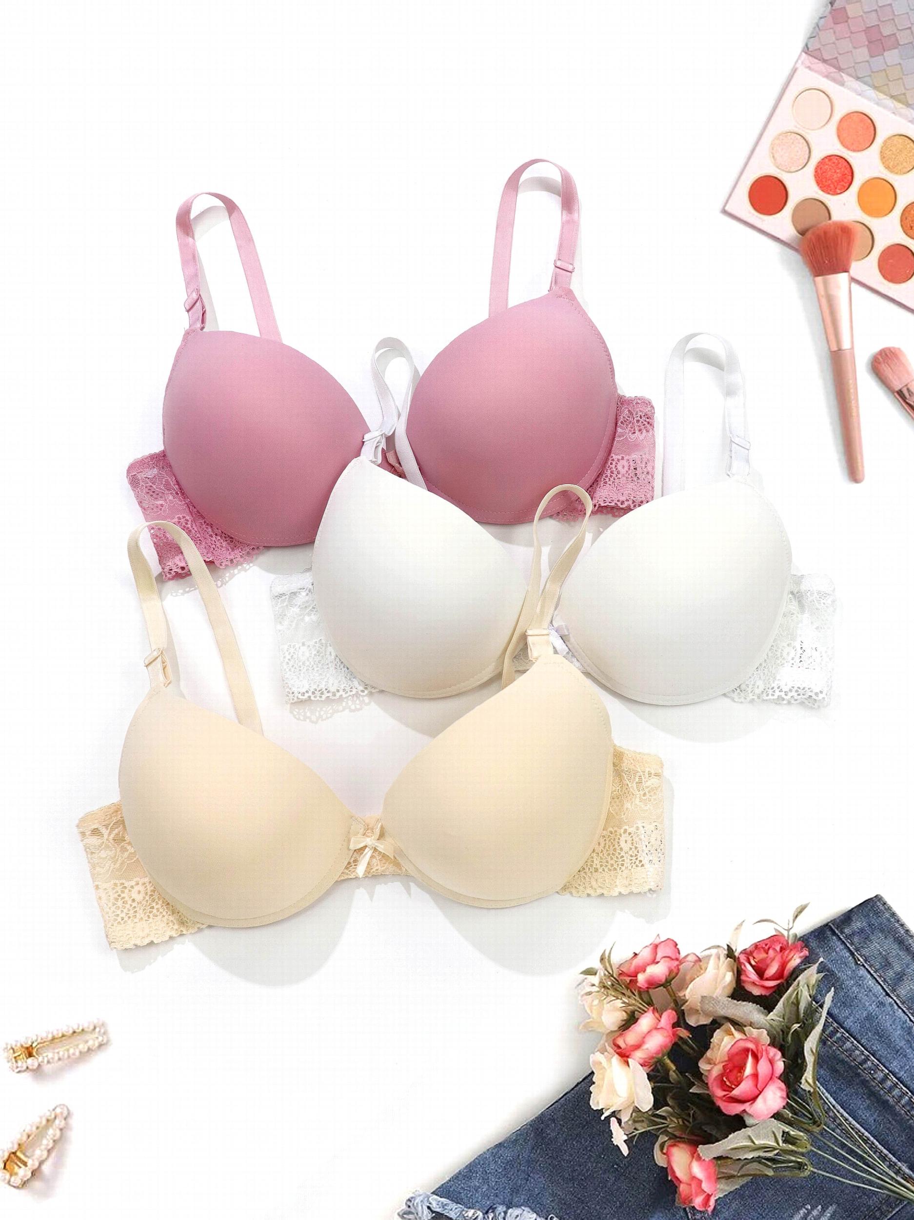 3 Sets Lace Push Up Bras Comfy & Breathable Women's Lingerie