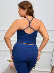 Sports Bra Solid Criss Cross Cut Out Back High Stretch Fit