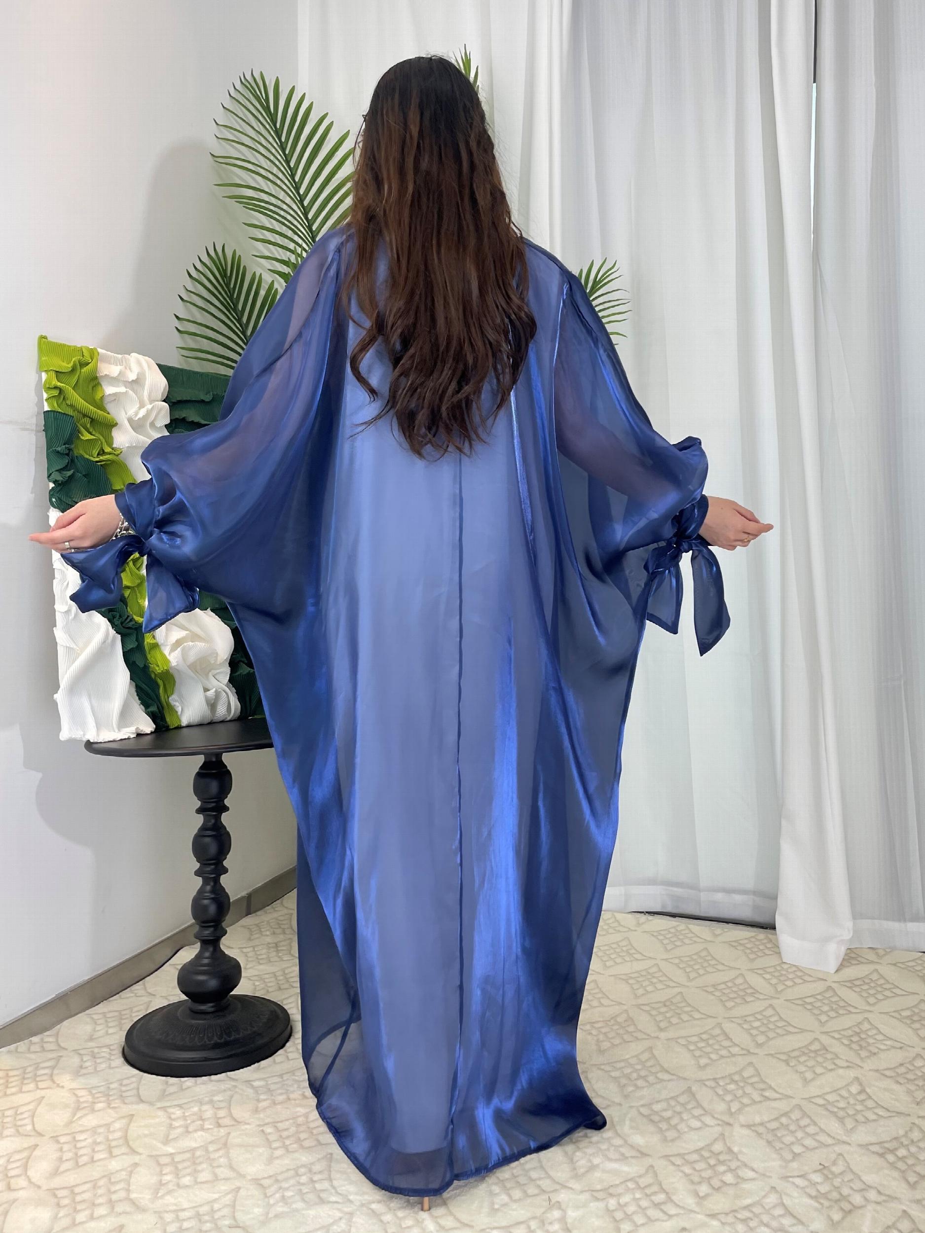 Organza Lantern Sleeve Open Front Robe