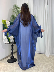 Organza Lantern Sleeve Open Front Robe