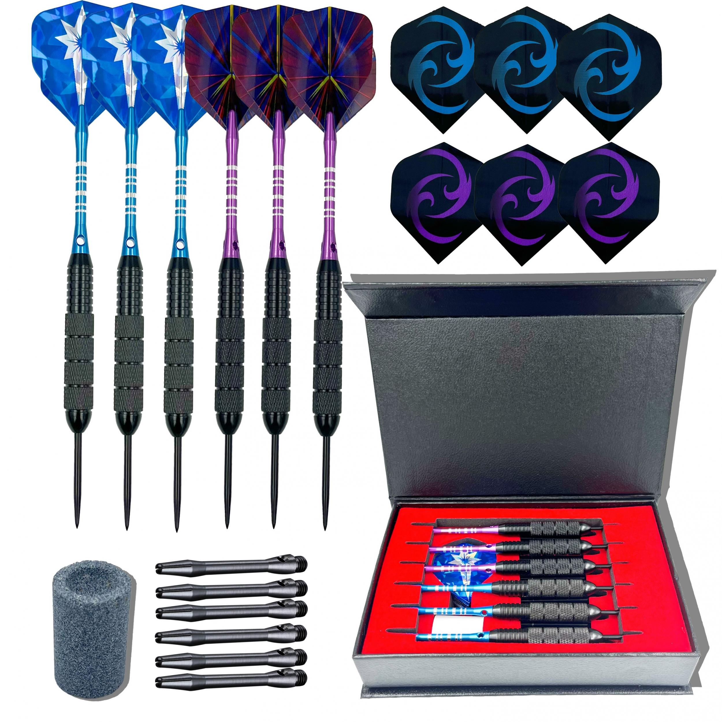 6pcs Professional Metal Tip Darts Set with Extras