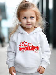 2pcs Love Truck Graphic Hoodies Pants Set Outfits Spring Fall Sports Gift Girls