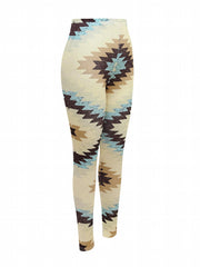 Ethnic Style Geometric Pattern Sports Leggings Yoga Tight Pants