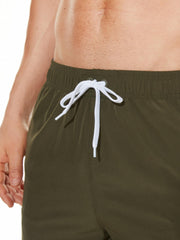 Classic Quick Drying Board Shorts With Mesh Lining & Pockets Swim Trunks