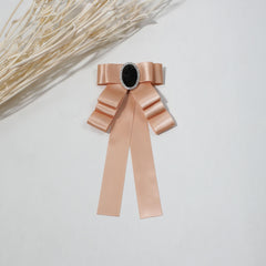 Khaki Layer Bow Tie with Rhinestone Inlay for Party Prom Dress