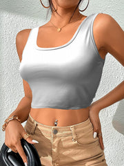 Y2K Solid Slim Crop Tank Top for Summer