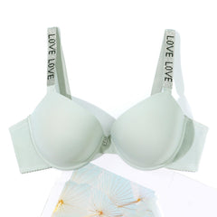 Rhinestone Letter Tape Push Up T-shirt Bra