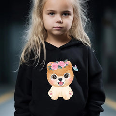 Flower Puppy Print 2pcs Girls Outfits For Sports Spring Fall Outdoor Gift