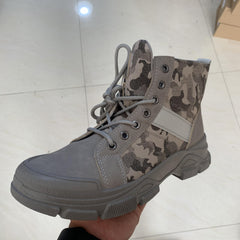 Men's Camo Tactical Boots for Outdoor Hiking - Wear Resistant Combat Boots