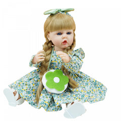 22" Blonde Princess Doll with Hairstyle Options & Green Floral Dress
