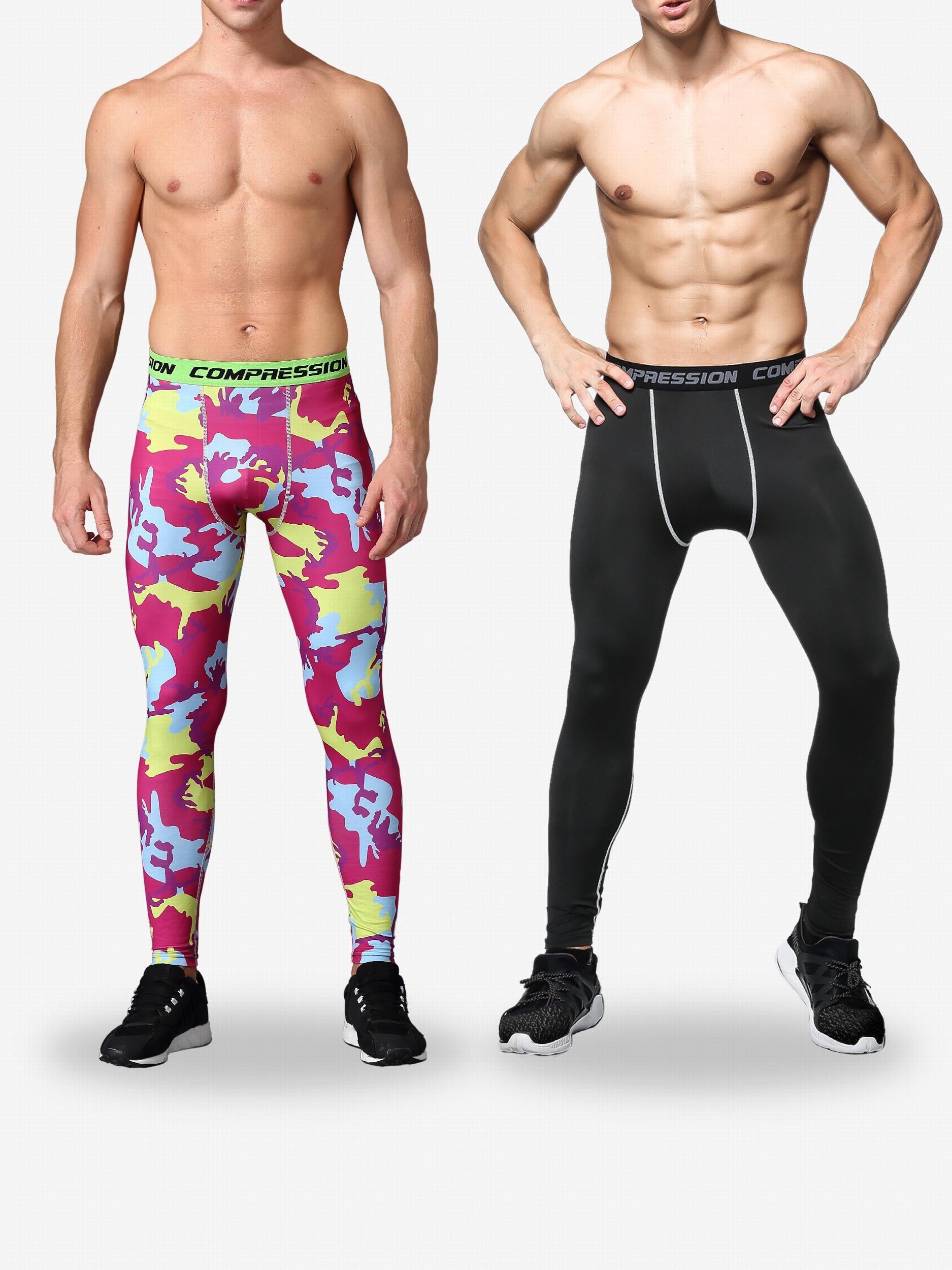 2 Pcs Men's Sports Leggings Quick Dry Compression Pants