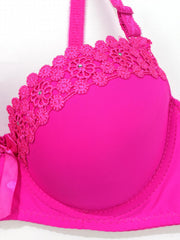 2pcs Lace Push Up Bra Comfy & Breathable Women's Lingerie