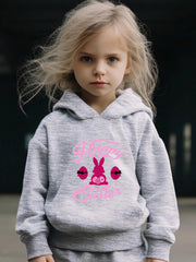 Rabbit Pattern Hooded Sweatshirt Girls Hoodies & Sweatpants