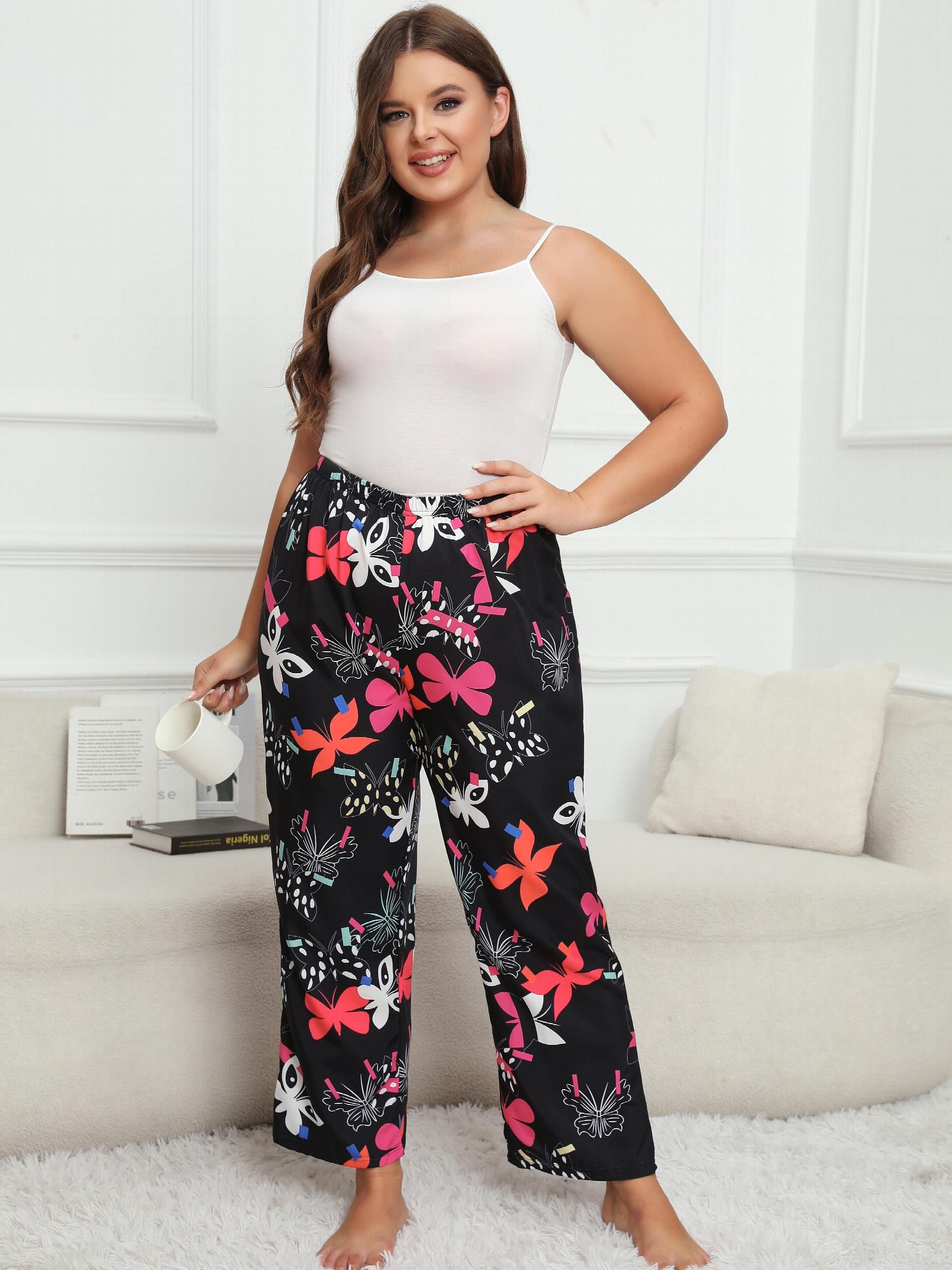 Butterfly Print Wide Leg Lounge Pants