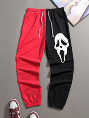 Men's Block Trousers Thin Breathable Drawstring Rock Hip hop Style