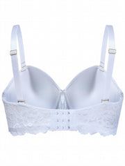 Contrast Lace Molded Cup Bralette With Removable Straps