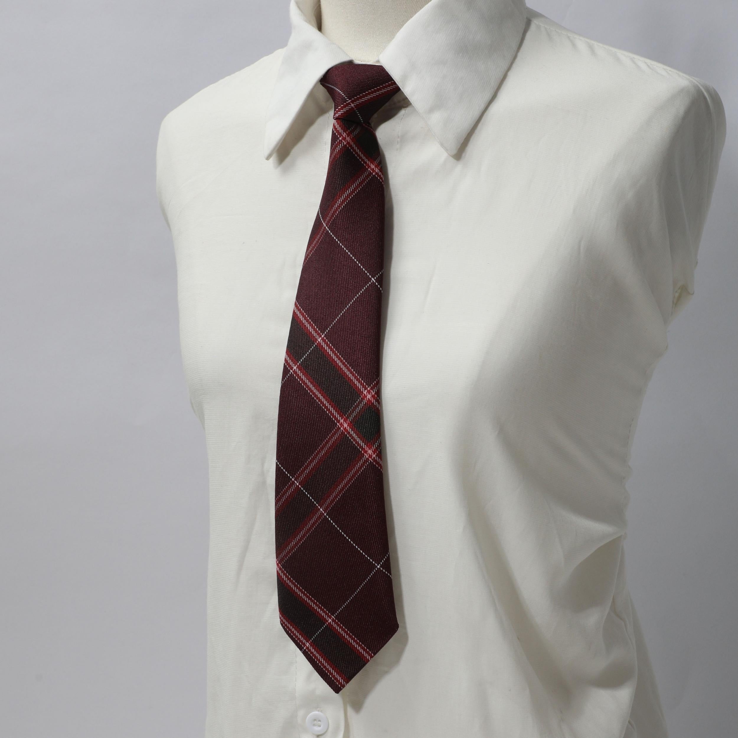 Red Striped Bow Tie Classic Neck Tie College Style Adjustable Bow Tie