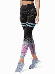 Sparkly Print Fitness Yoga Pants Slim Fit Leggings Women