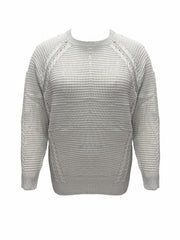 Solid Cable Long Sleeve Round Neck Sweater