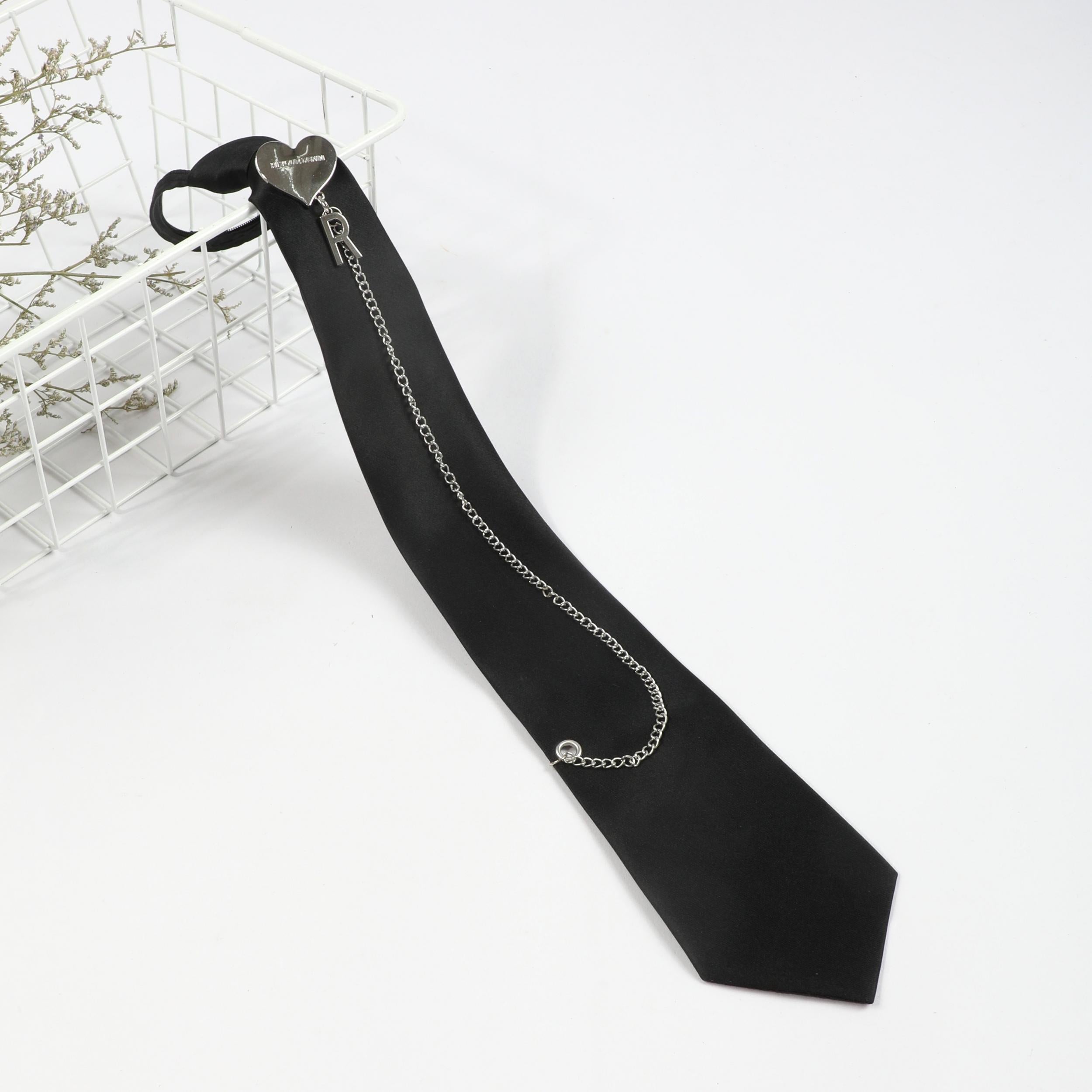 Heart Chain Tassel Necktie Casual Tie For Women