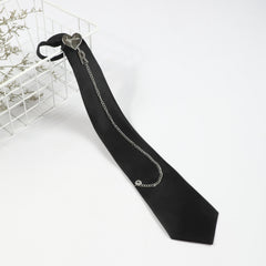 Heart Chain Tassel Necktie Casual Tie For Women