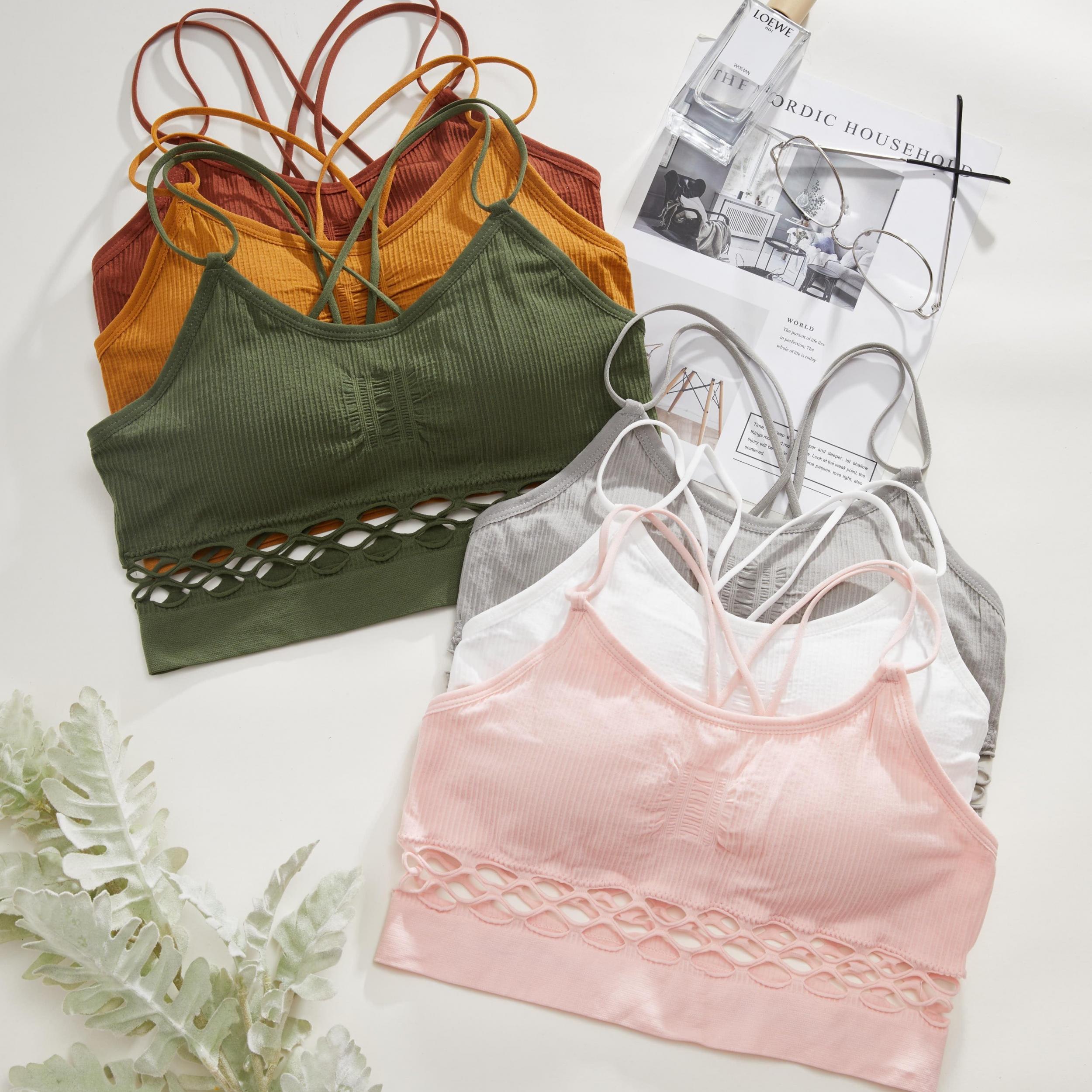 6pcs Wireless Cut Out Bras Comfy Stretch Intimates Bra