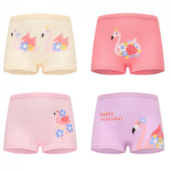 4pcs Girls Animal Boxer Briefs Soft Breathable Kids Underwear