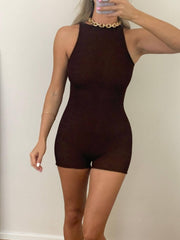 Sleeveless Slim Tank Romper Jumpsuit Women's Clothing