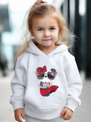 Happy Bowknot Panda Print Hoodie & Pants Set for Girls