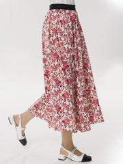 Floral Print High Waist Skirt for Spring & Summer