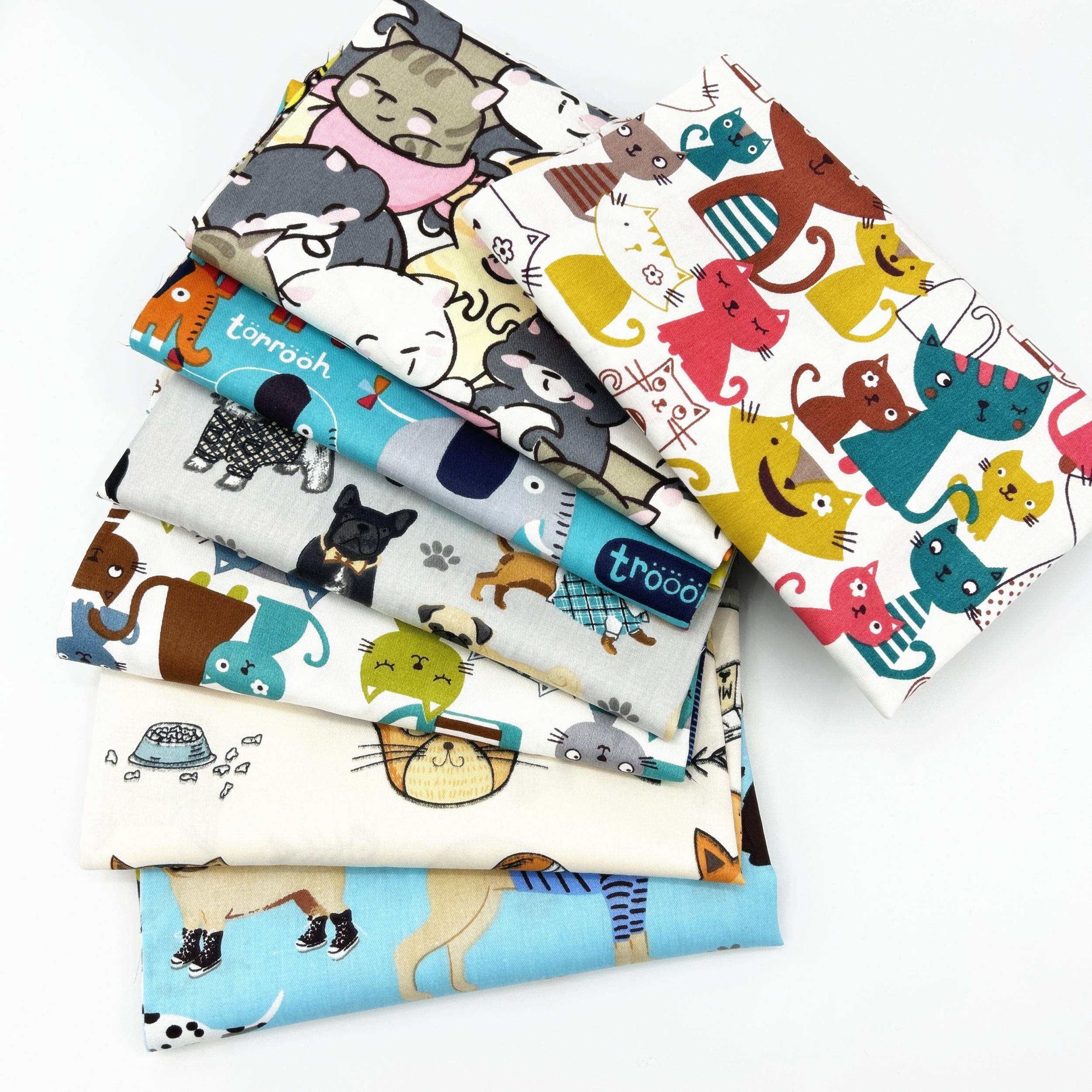 7pcs Animal Pattern Printed Fabric Bed Sheet Quilt Cover DIY Doll Patchwork