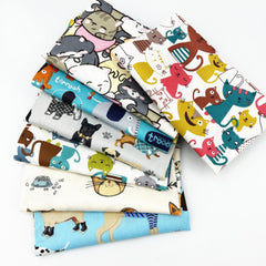 7pcs Animal Pattern Printed Fabric Bed Sheet Quilt Cover DIY Doll Patchwork