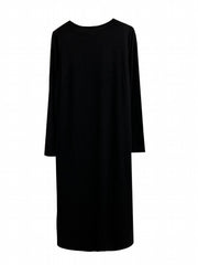 Leopard Side Split Lounge Dress Long Sleeve Home Dress With Pockets